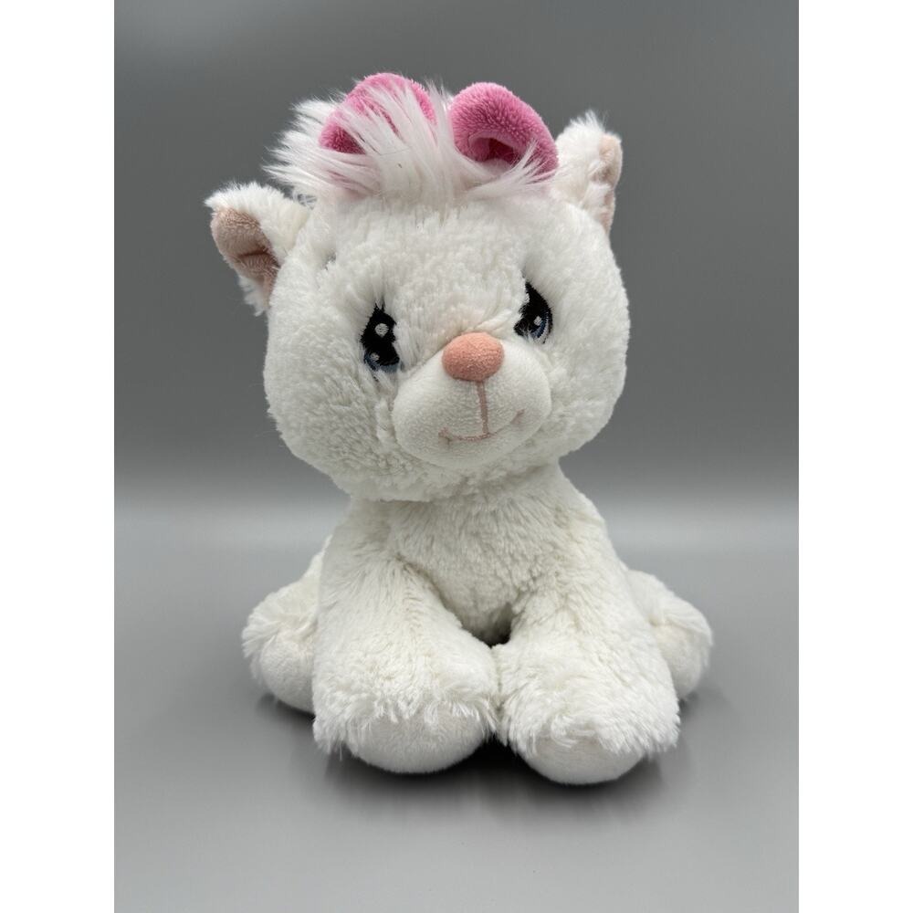 Precious Moments Aurora White Kitty Cat Kitten W/ Pink Bow Plush 7" Stuffed Toy